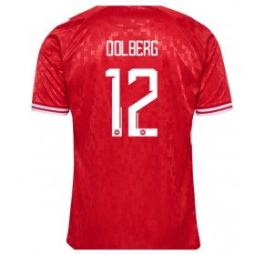 Dänemark Kasper Dolberg #12 Heimtrikot EM 2024 Kurzarm